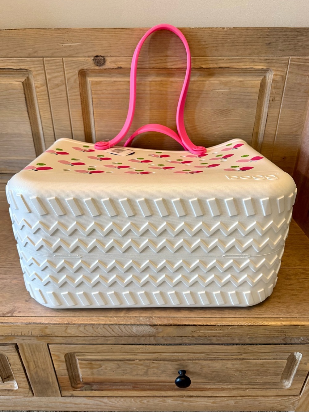 Original Bogg Bag Large Beach Tote MVP Sports Pickleball White Pink Green NWT - Picture 8 of 10